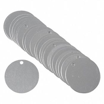 BRADY Blank Tag Aluminum 1 1/2in W Silver PK25, 8AN16