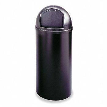 RUBBERMAID COMMERCIAL PRODUCTS Trash Can Round 15 gal Black, 6HH66