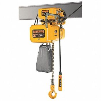 HARRINGTON Electric Chain Hoist w/Trolley 10 000 lb, 6HJP6