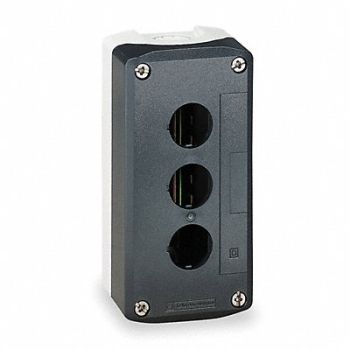 SCHNEIDER ELECTRIC Pushbutton Enclosure 22mm 3 Hole Plastic, 6HK21