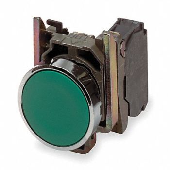 SCHNEIDER ELECTRIC H7079 Non-Illum Push Button 22mm 1NO/1NC Green, 2UZA1