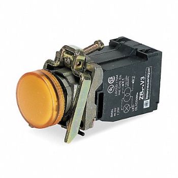SCHNEIDER ELECTRIC Pilot Light Complete Yellow Incandescent, 6HK86