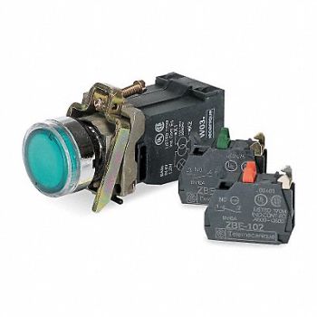 SCHNEIDER ELECTRIC Illuminated Push Button 22mm Green, 6HL08
