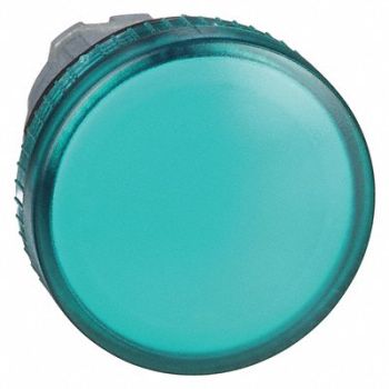 SCHNEIDER ELECTRIC Pilot Light Head Green 22mm Incandescent, 6HP76