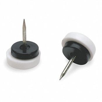 GRAINGER APPROVED Furniture Glides Nail-On Rd 1-1/2 PK24, 6J609