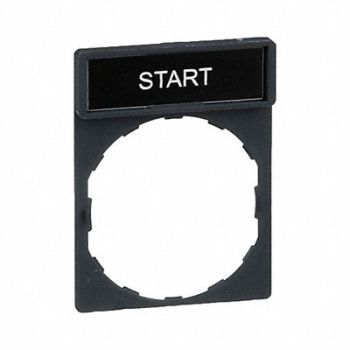 SCHNEIDER ELECTRIC Legend Plate Start White/Black, 6JC44
