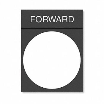 SCHNEIDER ELECTRIC Legend Plate Forward White/Black and Red, 6JC46