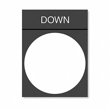 SCHNEIDER ELECTRIC Legend Plate Down White/Black and Red, 6JC49
