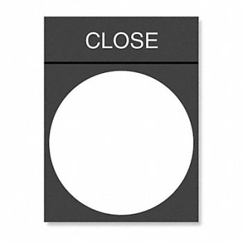 SCHNEIDER ELECTRIC Legend Plate Close White/Black and Red, 6JC55