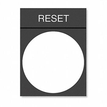 SCHNEIDER ELECTRIC Legend Plate Reset White/Black, 6JC58