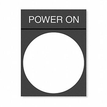 SCHNEIDER ELECTRIC Legend Plate Rectangular Power On, 6JC60