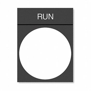 SCHNEIDER ELECTRIC Legend Plate Run White/Black and Red, 6JC64