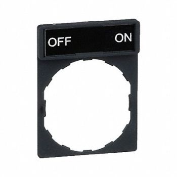 SCHNEIDER ELECTRIC Legend Plate Off-On White/Black and Red, 6JC67