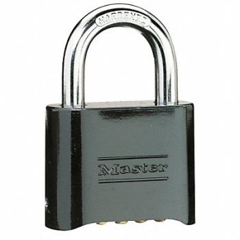 MASTER LOCK Combination Padlock 1 1/2in Rectgle Blck, 6JD54