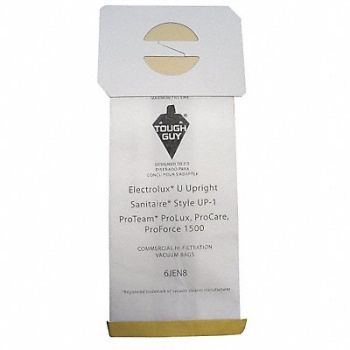 TOUGH GUY Vacuum Bag Paper 2-Ply Reusable PK10, 6JEN8