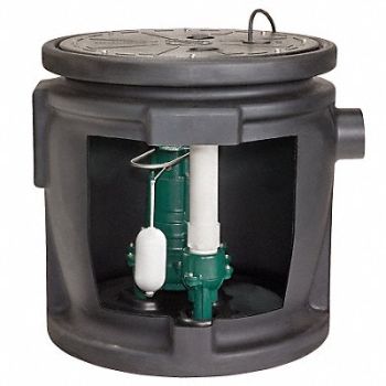 ZOELLER 1/2 HP Sewage Ejector Max Head 21 ft, 6JGW4