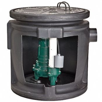 ZOELLER 1/2 HP Sewage Ejector Max Head 21 ft, 6JGW6