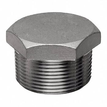 GRAINGER APPROVED Hex Head Plug 316 SS 2 in Pipe Size MNPT, 6JL16