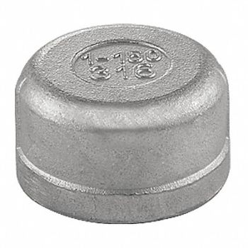 GRAINGER APPROVED Round Cap 304 SS 3/4 in FNPT Class 150, 1LRX6