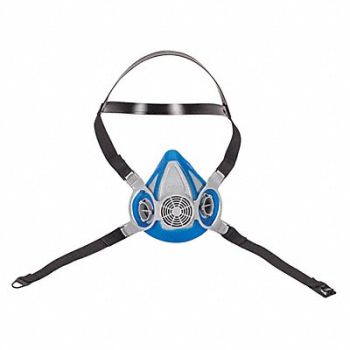 MSA Half Mask Respirator Rubber Blue, 6JR28