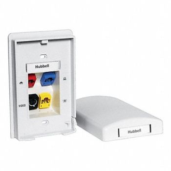 HUBBELL PREMISE WIRING Wall Plate 4port 1gang, 6KB11