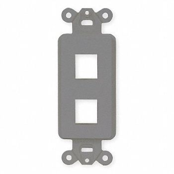 HUBBELL PREMISE WIRING Outlet Frame 2 Port Flush Mount Gray, 6KB19