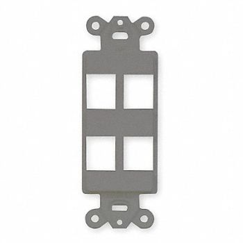 HUBBELL PREMISE WIRING Outlet Frame 4 Port ISF Decorator Outlet, 6KB24