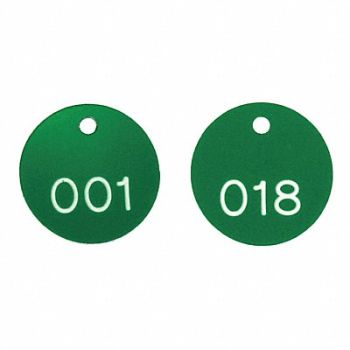 ACCUFORM Engraved Numbered Tags Plastic PK100, 6KXP5