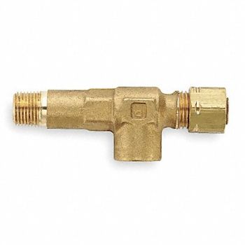 PARKER Gage Tee Brass CompxF 1/4Inx1/8In PK10, 6LF94