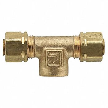PARKER Branch Tee Brass CompxF 1/4Inx1/8In PK10, 6LG38