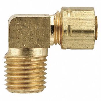 PARKER Elbow 90 Brass Comp 3/16Inx1/8In PK25, 6LG49