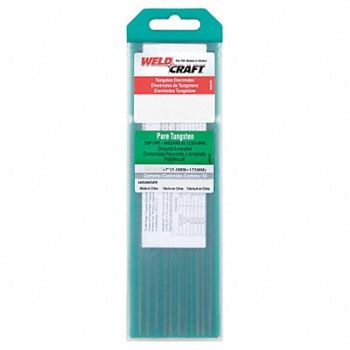 MILLER ELECTRIC WELDCRAFT Green Tungsten Electrode PK10, 6LGU2