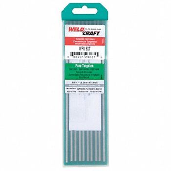 MILLER ELECTRIC WELDCRAFT Green Tungsten Electrode PK10, 6LGU3
