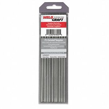 MILLER ELECTRIC WELDCRAFT Gray Tungsten Electrode PK10, 6LGU5