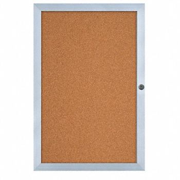 UNITED VISUAL PRODUCTS Enclosed Bulletin Board Cork 24 x36, 6LUV1