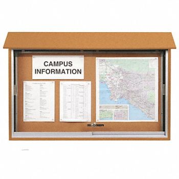 UNITED VISUAL PRODUCTS Enclosed Bulletin Board Tack 34 x47, 6LUV8