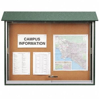 UNITED VISUAL PRODUCTS Enclosed Bulletin Board Tack 40 x 52 In., 6LUW6
