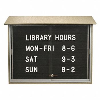 UNITED VISUAL PRODUCTS Enclosed Bulletin Board Cork 36 x72, 6LUX1