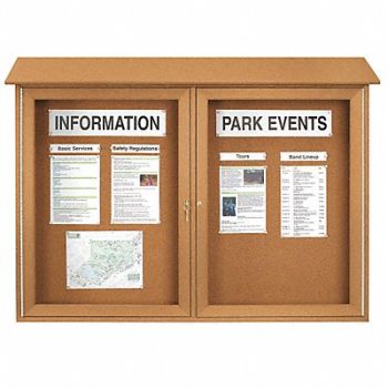 UNITED VISUAL PRODUCTS Enclosed Bulletin Board Tack 24 x36, 6LUZ7