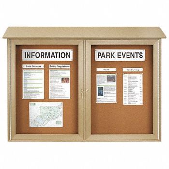UNITED VISUAL PRODUCTS Enclosed Bulletin Board Tack 30 x45, 6LUZ8
