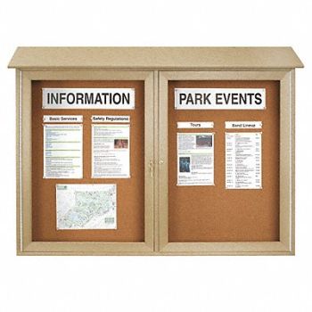 UNITED VISUAL PRODUCTS Enclosed Bulletin Board Tack 52x40 In., 6LVA4