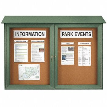UNITED VISUAL PRODUCTS Enclosed Bulletin Board Tack 40 x52, 6LVA5