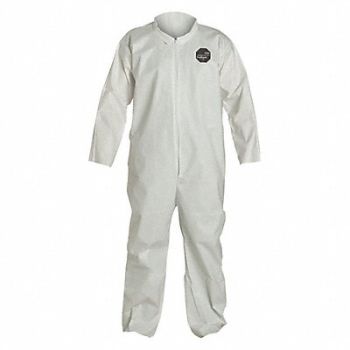 DUPONT Collared Coveralls White S Straight PK25, 29EU81