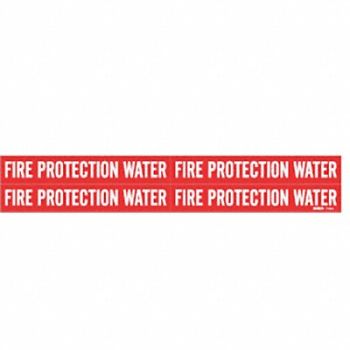 BRADY Pipe Marker Fire Protection Water, 6M465