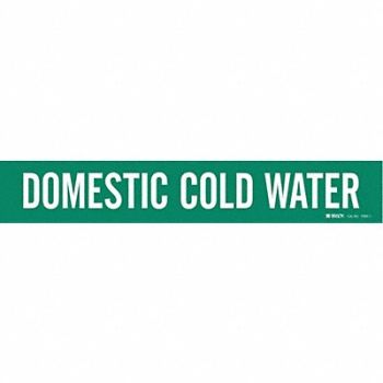 BRADY Pipe Markr Domestic Cold Water 2 1/4in H, 6M560