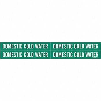 BRADY Pipe Marker Domestic Cold Water, 6M561