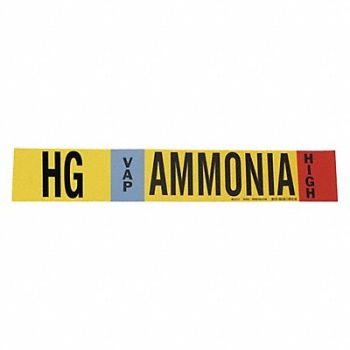 BRADY Pipe Marker Ammonia 1 1/8in H 7in W, 9CRW0