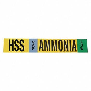 BRADY Pipe Marker Ammonia 2 1/4 in H 14 in W, 6M764