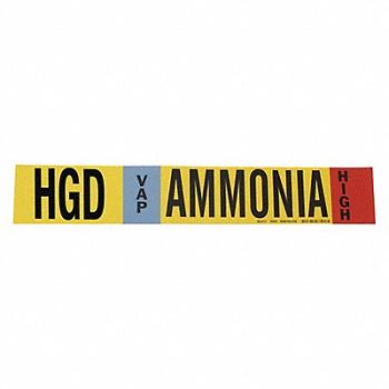 BRADY Pipe Marker Ammonia 26 in H 12 in W, 8CNP2