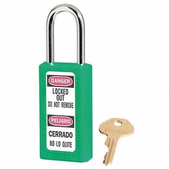 MASTER LOCK Lockout Padlock KA Green 3 H PK12, 6MCG1